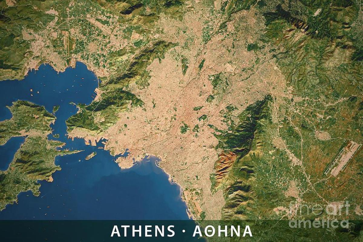 خريطة الارتفاع في أثينا